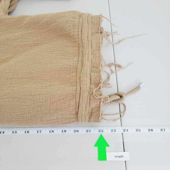 Blank NYC Womens Tan Distressed Lightweight Bomber Jacket Shacket With Pockets M - Picture 12 of 12